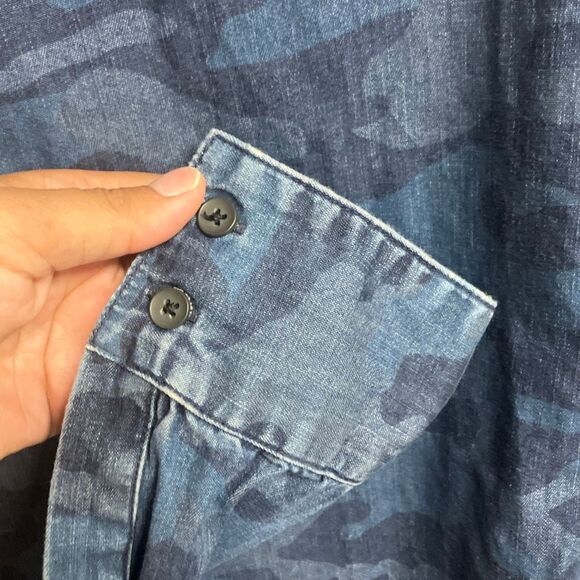 Lucky brand “California fit” camouflage denim pocket button up XXL #701 - Picture 4 of 9